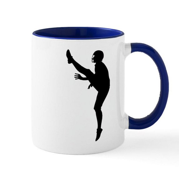 CafePress - Football Silhouette Mug - 11 oz Ceramic Mug - Novelty Coffee Tea Cup
