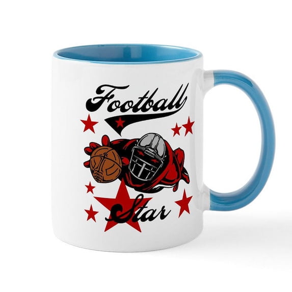 CafePress - Football Star Mug - 11 oz Ceramic Mug - Novelty Coffee Tea Cup
