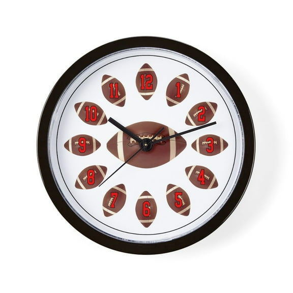 CafePress - Football - 10" Quartz Analog Battery-Powered Modern Wall Clock, Unique