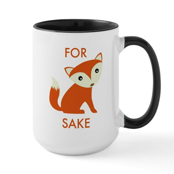 CafePress - For Fox Sake Large Mug - 15 oz Ceramic Large White Novelty Mug