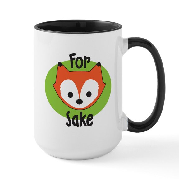 CafePress - For Fox Sake Large Mug - 15 oz Ceramic Large White Novelty Mug
