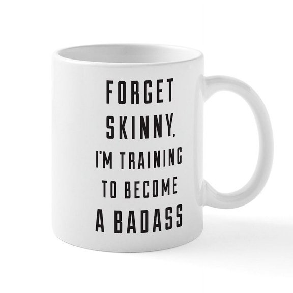 CafePress - Forget Skinny - 11 oz Ceramic Mug - Novelty Coffee Tea Cup