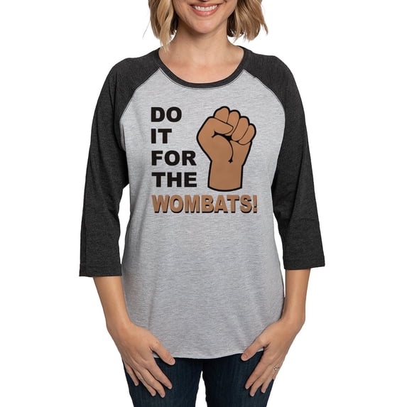 CafePress - Forthewombats - Womens Baseball Tee