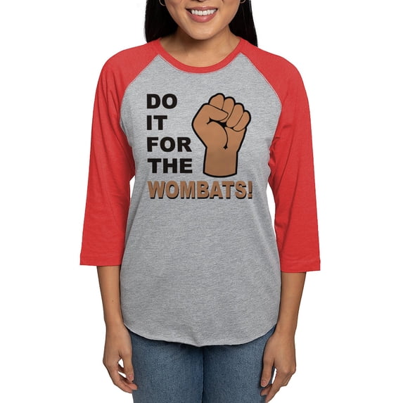 CafePress - Forthewombats - Womens Baseball Tee
