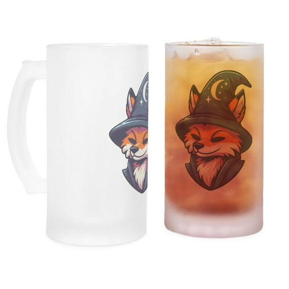 CafePress - Fox Wizard Magic Fantasy - 16 oz Frosted Glass Beer Mug