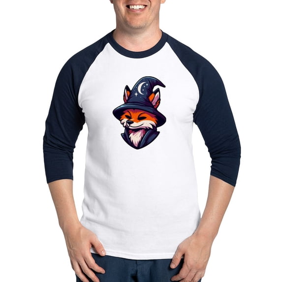 CafePress - Fox Wizard Magic Fantasy - Cotton Baseball Jersey, 3/4 Raglan Sleeve Shirt