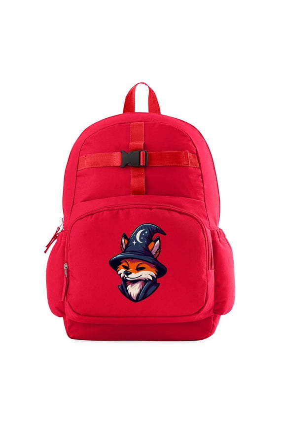 - Fox Wizard Magic Fantasy - Cute School Travel Backpack