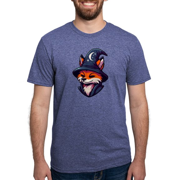 CafePress - Fox Wizard Magic Fantasy Men's Deluxe T Shirt - Mens Tri-blend T-Shirt