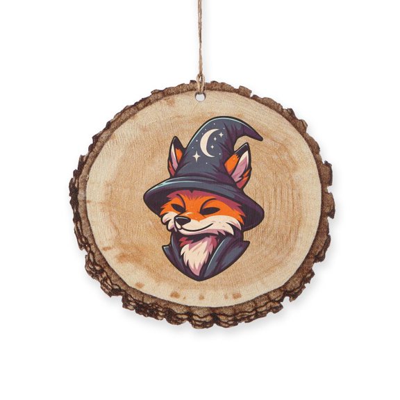 CafePress - Fox Wizard Magic Fantasy - Rustic Wood Ornament, 2.75"x2.5"