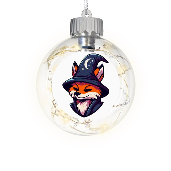 CafePress - Fox Wizard Magic Fantasy - Sparkle Fairy Lights Ornament Ball