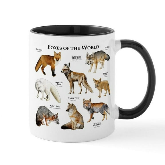 CafePress - Foxes Of The World Mug - 11 oz Ceramic Mug - Novelty Coffee Tea Cup