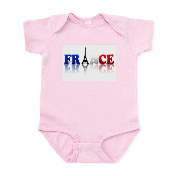 CafePress - France Tricolore And Eiffel T Infant Bodysuit - Baby Light Bodysuit, Size Newborn - 24 Months