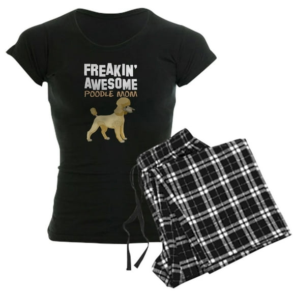 CafePress - Freaking Awesome Poodle Mom Pajamas - Women's Short Sleeve Print T-Shirt and Pants Dark Cotton Pajama Set