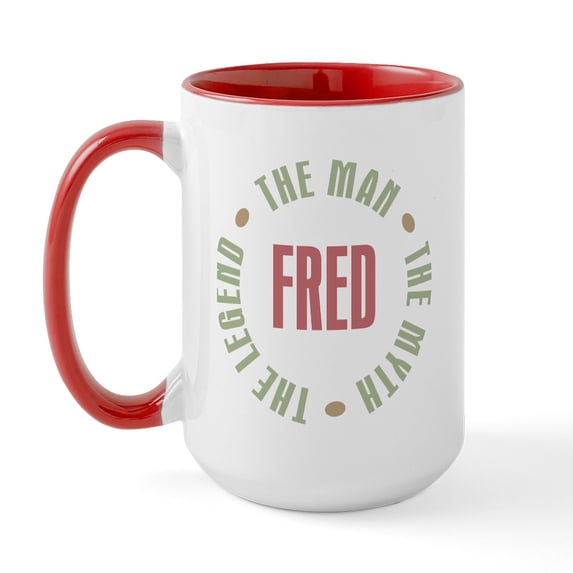 CafePress - Fred Man Myth Legend Large Mug - 15 oz Ceramic Large White Novelty Mug