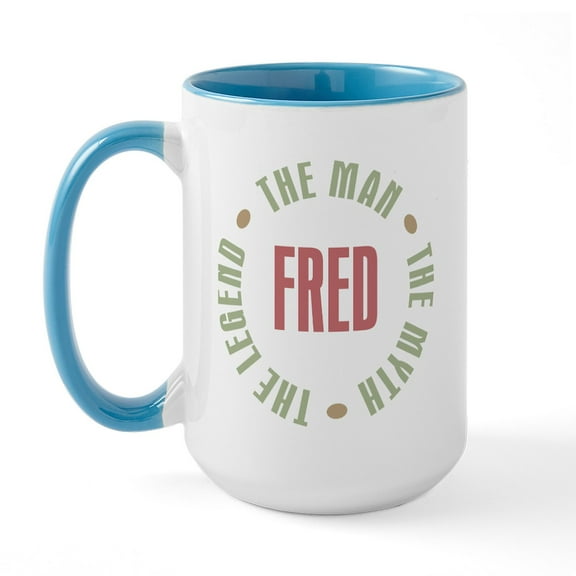 CafePress - Fred Man Myth Legend Large Mug - 15 oz Ceramic Large White Novelty Mug