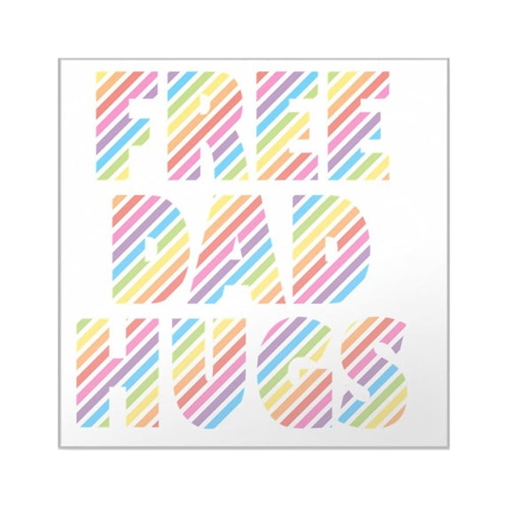 CafePress - Free Dad Hugs LGBT Support - Square Sticker 3" x 3"