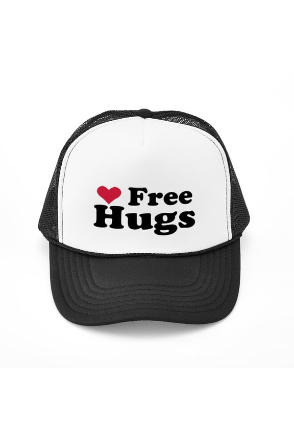 - Free Hugs - Adjustable Unisex Printed Trucker Hat with Mesh Back