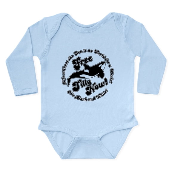 CafePress - Free Tilly Now Blk Body Suit - Long Sleeve Cotton Baby Bodysuit