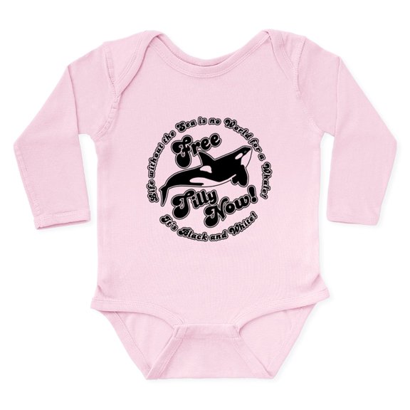 CafePress - Free Tilly Now Blk Body Suit - Long Sleeve Cotton Baby Bodysuit
