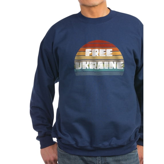 CafePress - Free Ukraine - Classic Crew Neck Sweatshirt