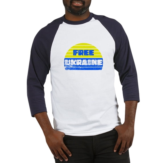 CafePress - Free Ukraine - Cotton Baseball Jersey, 3/4 Raglan Sleeve Shirt