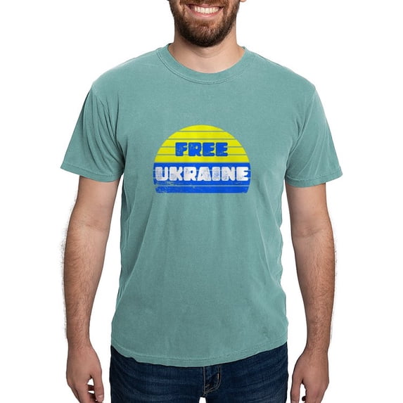 CafePress - Free Ukraine Men's Comfort Colors® T Shirt - Mens Comfort Colors Shirt