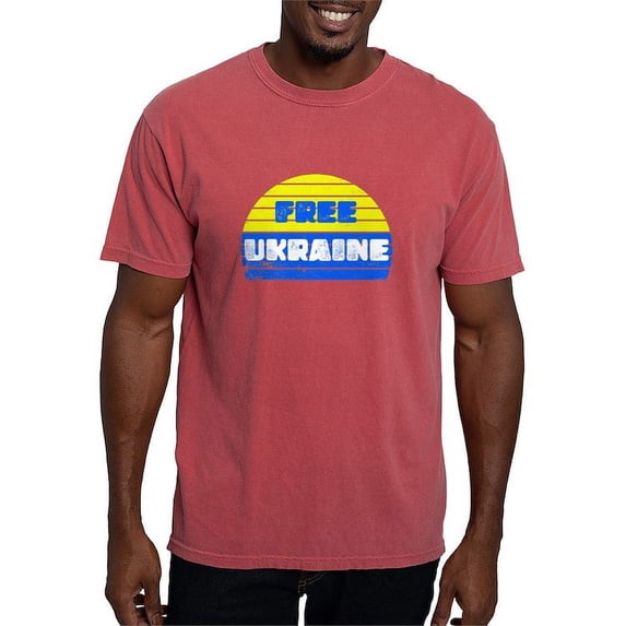 CafePress - Free Ukraine Men's Comfort Colors® T Shirt - Mens Comfort Colors Shirt