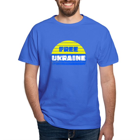 CafePress - Free Ukraine Men's Value T Shirt - Men's Classic Graphic Cotton T-Shirt