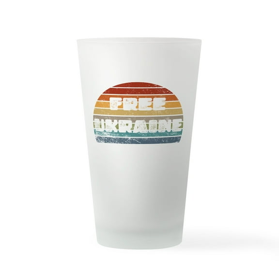 CafePress - Free Ukraine - Pint Glass, Drinking Glass, 16 oz. CafePress