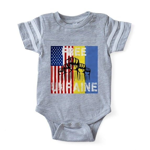 CafePress - Free Ukraine Stop War - Cute Infant Baby Football Bodysuit