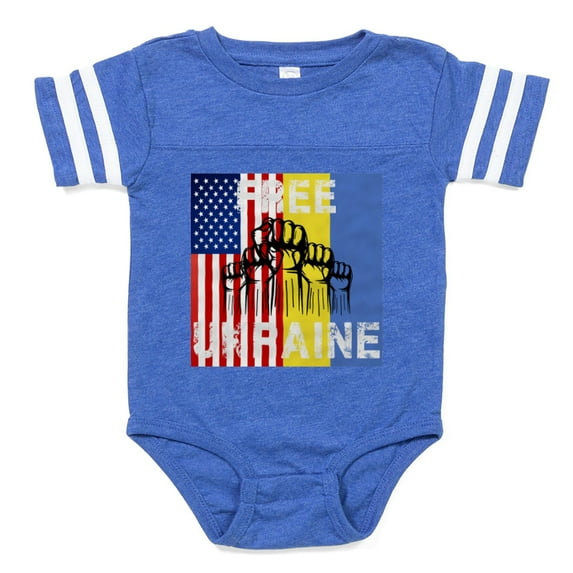 CafePress - Free Ukraine Stop War - Cute Infant Baby Football Bodysuit