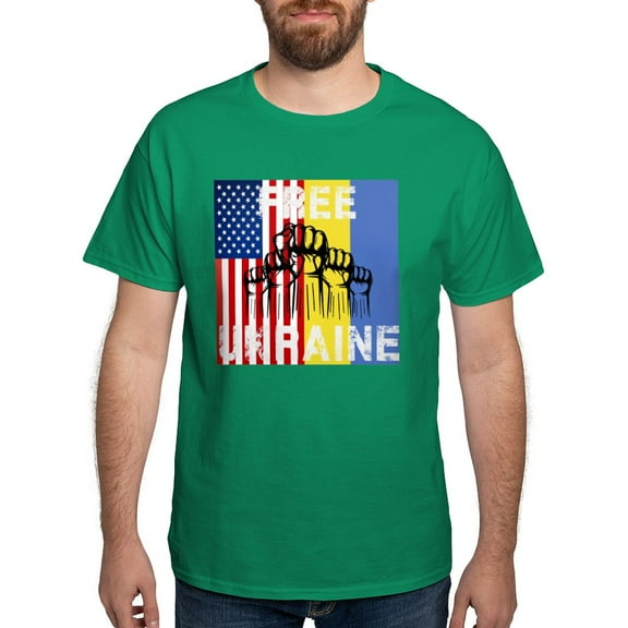 CafePress - Free Ukraine Stop War T Shirt - Men's Classic Graphic Cotton T-Shirt