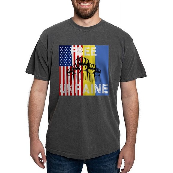 CafePress - Free Ukraine Stop War T Shirt - Mens Comfort Colors Shirt