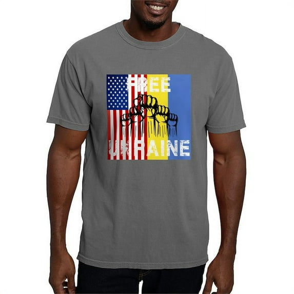 CafePress - Free Ukraine Stop War T Shirt - Mens Comfort Colors Shirt