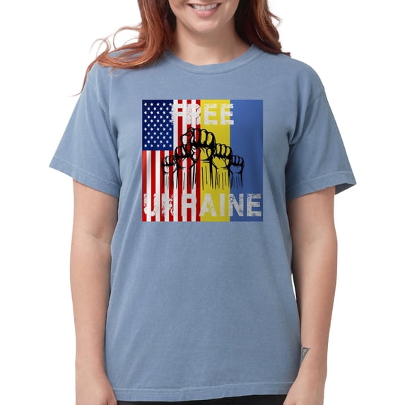 CafePress - Free Ukraine Stop War T Shirt - Womens Comfort Colors® Shirt