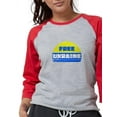 thumbnail image 1 of CafePress - Free Ukraine Women's Baseball T Shirt - Womens Baseball Tee, 1 of 1
