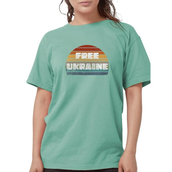 CafePress - Free Ukraine Women's Comfort Colors® T Shirt - Womens Comfort Colors® Shirt