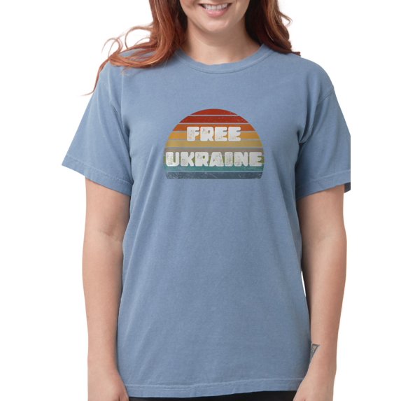 CafePress - Free Ukraine Women's Comfort Colors® T Shirt - Womens Comfort Colors® Shirt