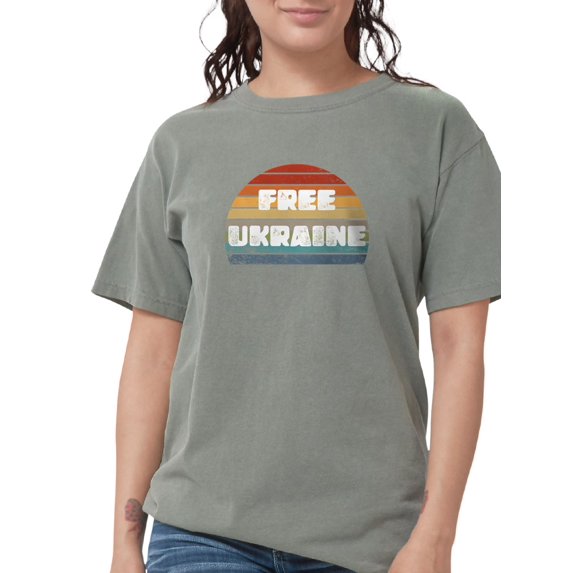 CafePress - Free Ukraine Women's Comfort Colors® T Shirt - Womens Comfort Colors® Shirt