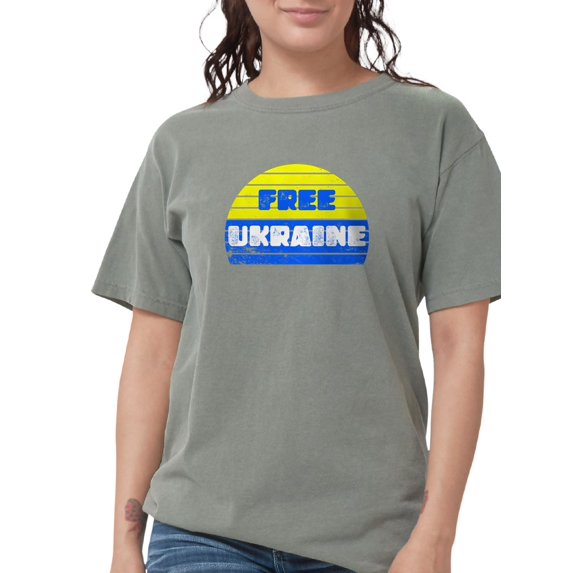 CafePress - Free Ukraine Women's Comfort Colors® T Shirt - Womens Comfort Colors® Shirt