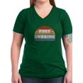 thumbnail image 1 of CafePress - Free Ukraine Women's V Neck T Shirt - Women's V-Neck Dark T-Shirt, 1 of 1