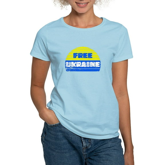 CafePress - Free Ukraine Women's Value T Shirt - Women's Classic T-Shirt