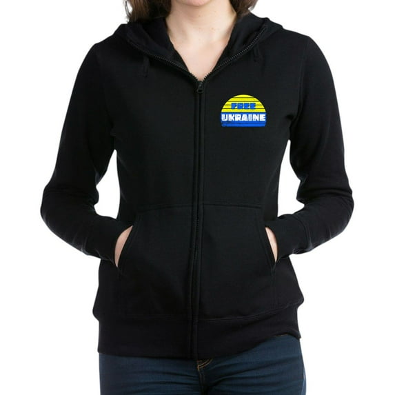 CafePress - Free Ukraine Women's Zip Up Hoodie - Women's Zip Hoodie