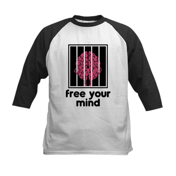 CafePress - Free Your Mind Kids Baseball Jersey - Kids Cotton Baseball Jersey, 3/4 Sleeve Shirt