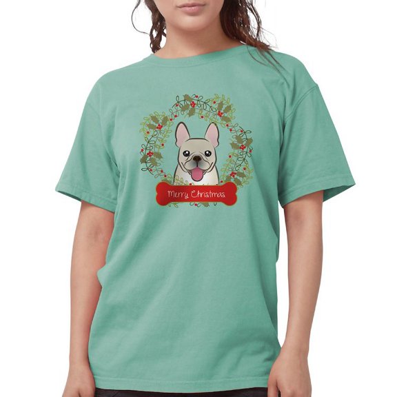 CafePress - French Bulldog Christm Womens Comfort Colors Shirt - Womens Comfort Colors® Shirt