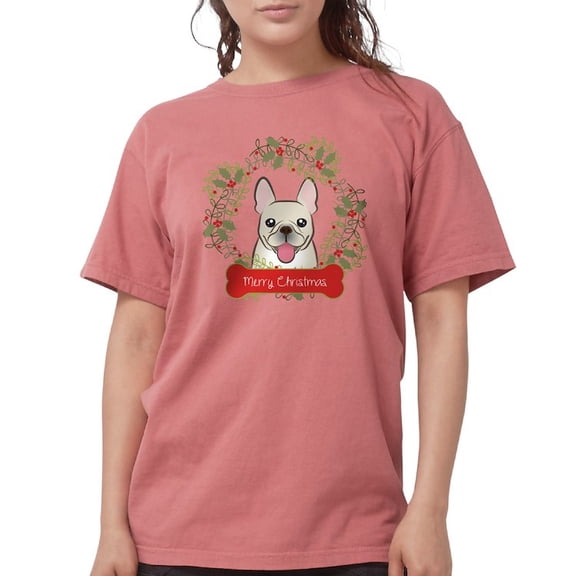 CafePress - French Bulldog Christm Womens Comfort Colors Shirt - Womens Comfort Colors® Shirt