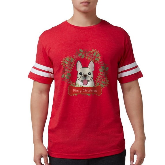 CafePress - French Bulldog Christmas Wreat - Mens Football Shirt