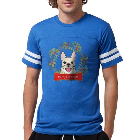 CafePress - French Bulldog Christmas Wreat - Mens Football Shirt