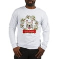 thumbnail image 1 of CafePress - French Bulldog Christmas Wreath Men's Long Sleeve - Unisex Cotton Long Sleeve T-Shirt, 1 of 4