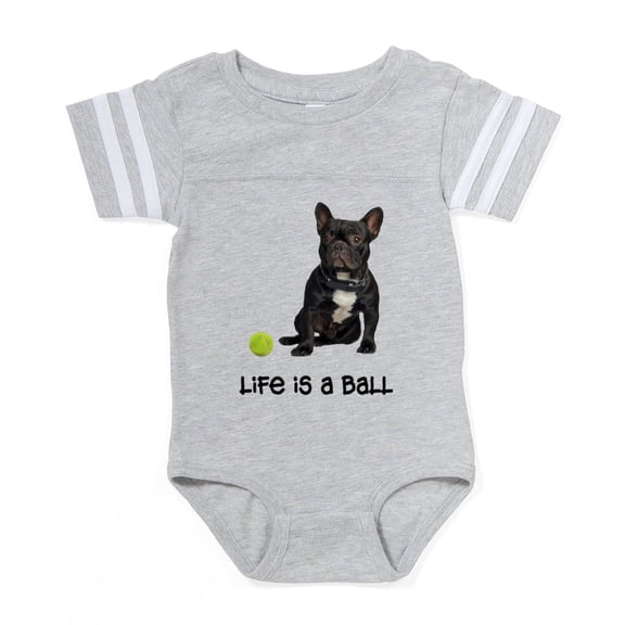 CafePress - French Bulldog Life - Cute Infant Baby Football Bodysuit